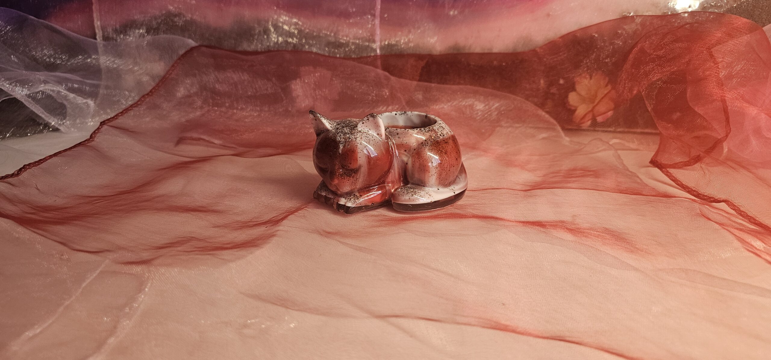 Teelichthalter schlafende Katze | Handgemachtes Epoxidharz-Unikat | Rutschfest & Edel – Bild 11