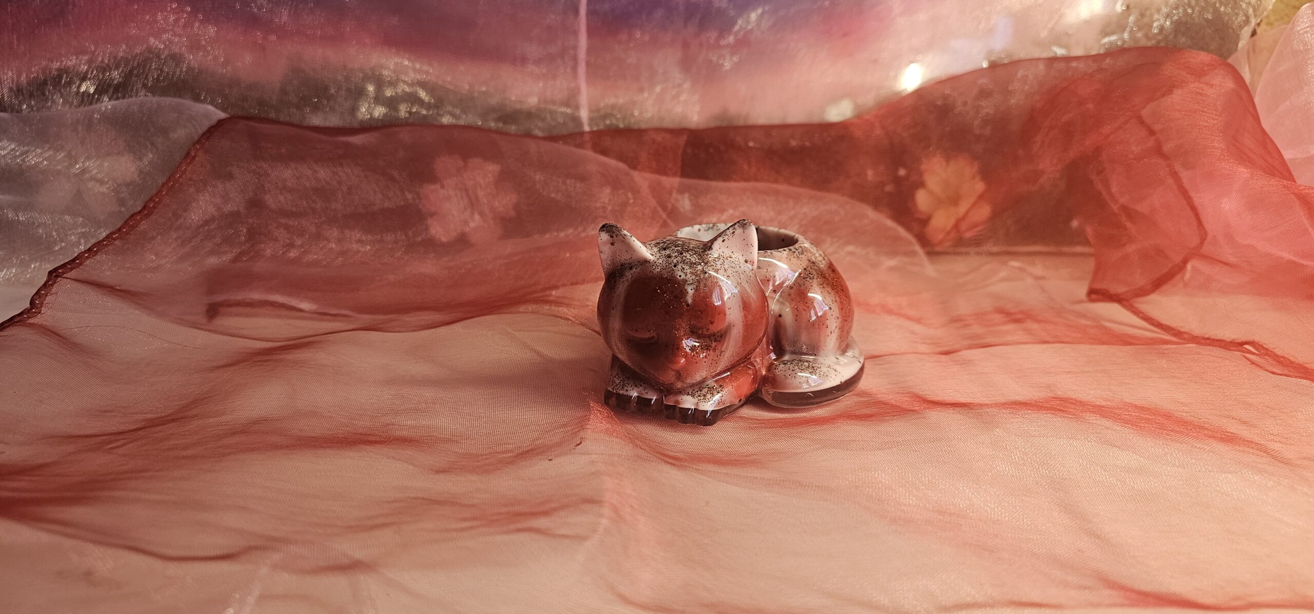 Teelichthalter schlafende Katze | Handgemachtes Epoxidharz-Unikat | Rutschfest & Edel – Bild 8