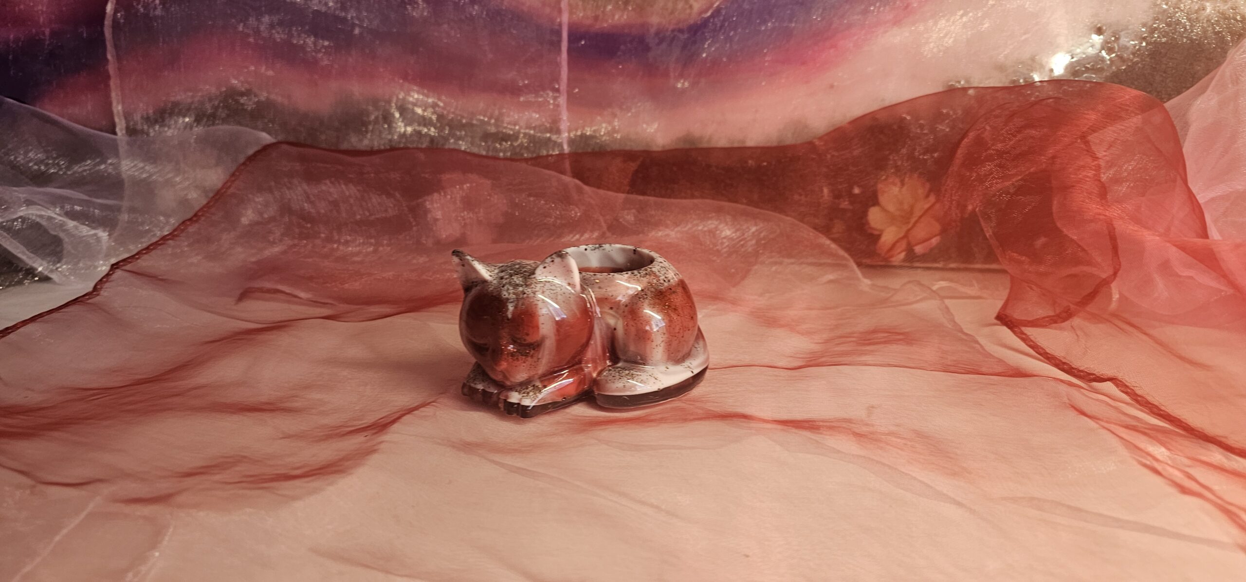 Teelichthalter schlafende Katze | Handgemachtes Epoxidharz-Unikat | Rutschfest & Edel – Bild 9