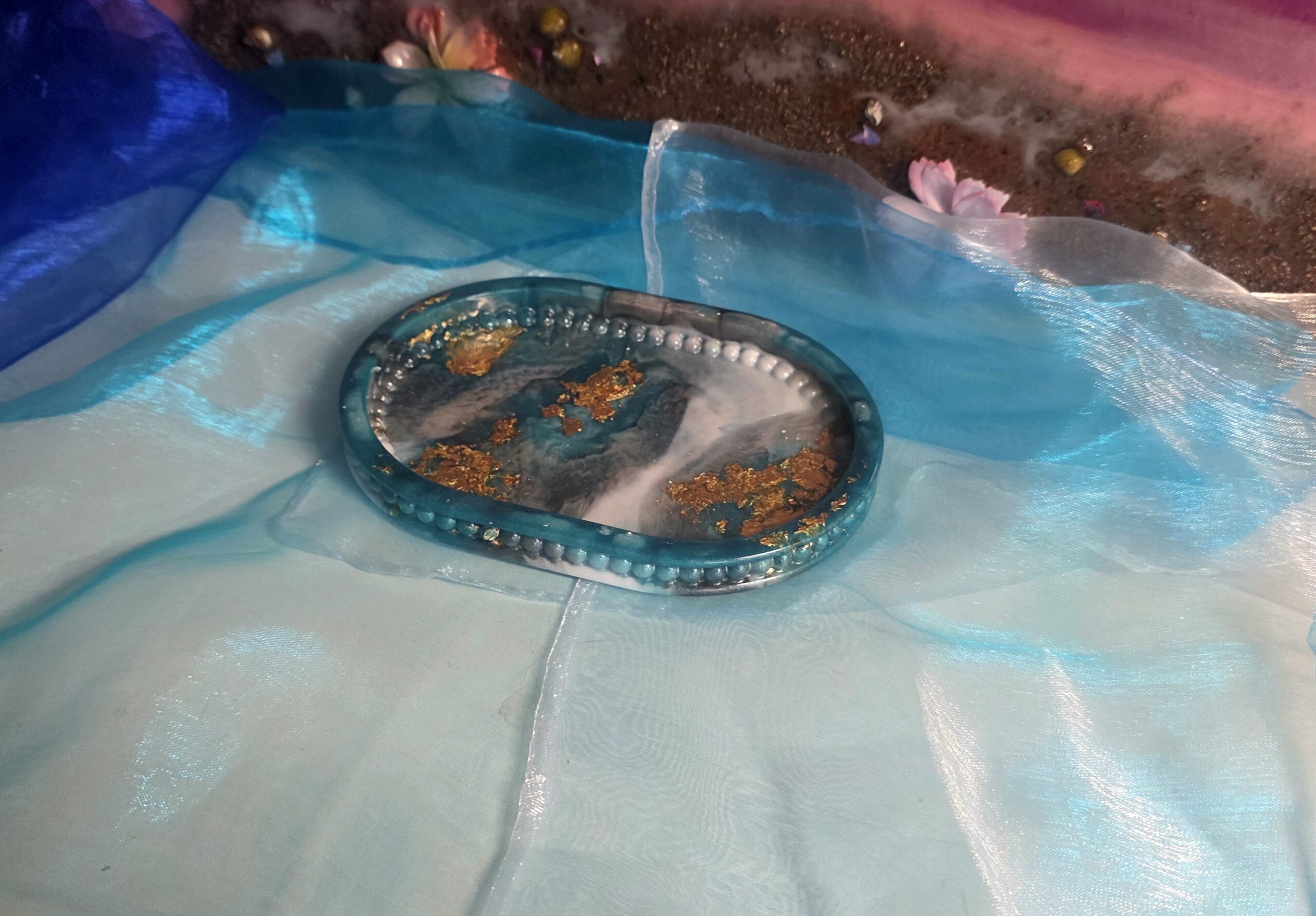 Vielseitige Epoxidharz Ablage | Handgemachtes Unikat | Rutschfest & Edel – Bild 8