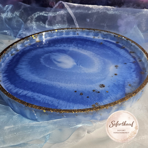 Dekotablett aus Epoxidharz handgemacht Weihnachtsteller Serviertablett Unikat Traumharz