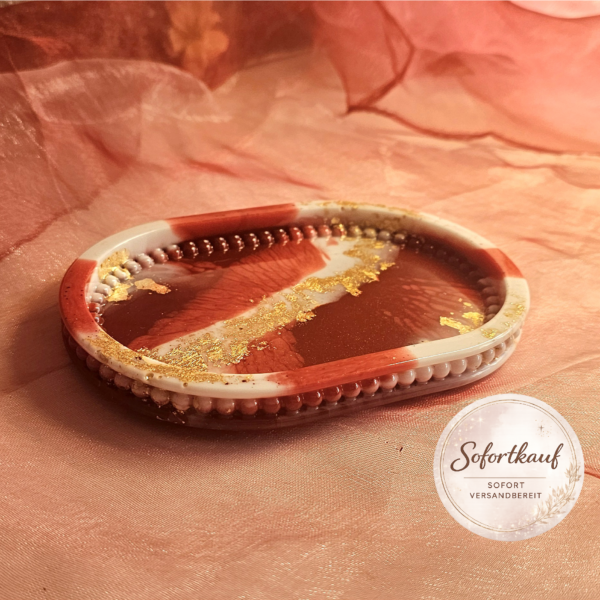 Epoxidharz Ablage handgemacht Seifenschale Schmucktablett rutschfest Unikat Traumharz