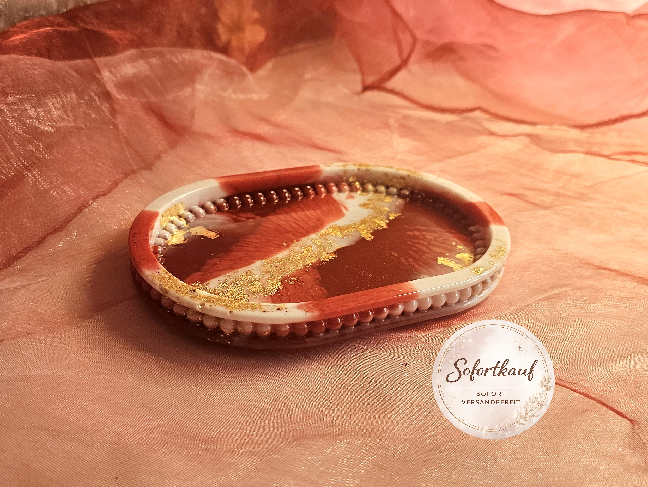 Epoxidharz Ablage handgemacht Seifenschale Schmucktablett rutschfest Unikat Traumharz