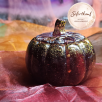 Herbst Kürbis Schatulle Epoxidharz handgemacht Dose mit Deckel Unikat