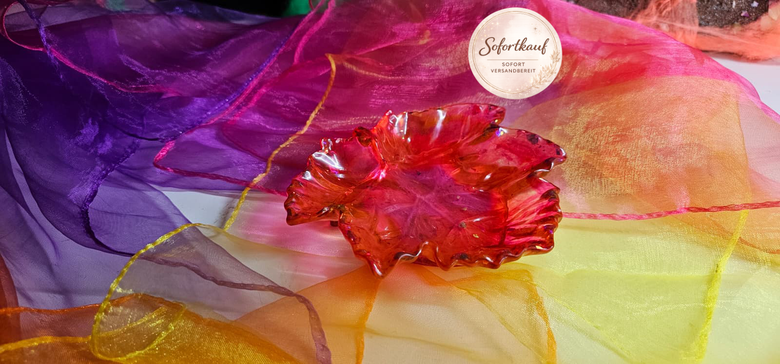 Herbst Deko Schale Kastanienblatt Epoxidharz handgemacht Unikat herbstlich