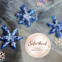Baumschmuck Weihnachten Schneeflocken 3er Set Epoxidharz handgemacht Unikat Anhänger
