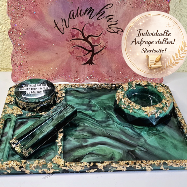 Individuelles Rollmoment-Set aus Epoxidharz von Traumharz – Handgefertigtes All-in-One Dreh-Set als Inspiration für dein Wunschdesign.